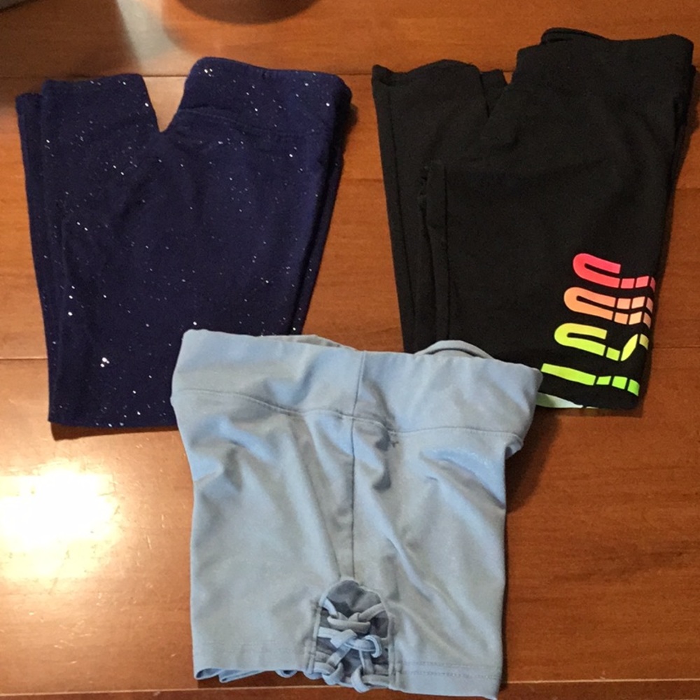 Used Justice Leggings & Shorts Set